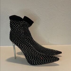 Fashion Nova Black Sparkle Stiletto Heels Size 11